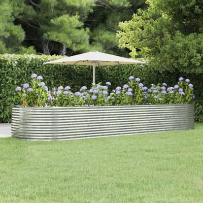 vidaXL - Plantenbak - 447x140x68 - cm - gegalvaniseerd - staal - zilverkleurig