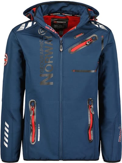 Geographical Norway Royaute Softshell Jas Donkerblauw/Rood - L