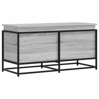 vidaXL - Opbergbox - met - deksel - 100x40x51,5 - cm - bewerkt - hout - grijs - sonoma