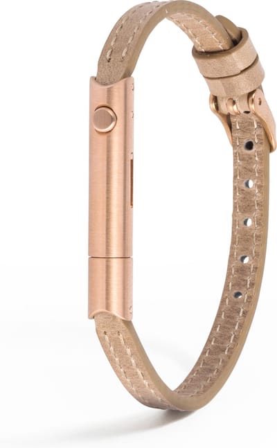 Invi Zelfverdediging Armband | Geweldloos Verdedigen met Militaire Geur | Persoonlijke Veiligheid | Afschrikken en Alarmeren tot 100m | Sand - Rose Gold