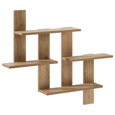 vidaXL - Wandplank - Artisan - eiken - 85 - x - 13,5 - x - 73,5 - cm - Bewerkt - hout