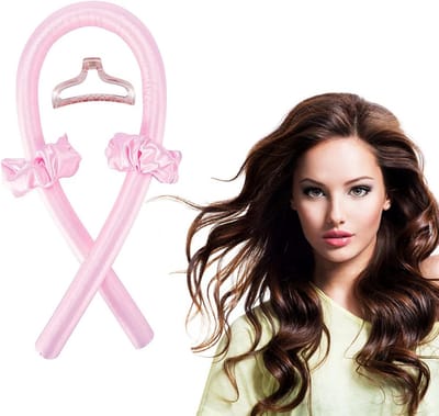 Dailygoods - Hittevrije Krulspelden voor Golvende Haarstijl - Perfect voor 's Nachts (Roze)
