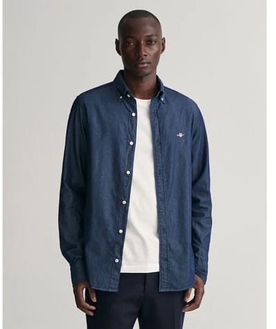 Gant Slim Indigo Bd Overhemd Met Lange Mouwen Blauw XL Man