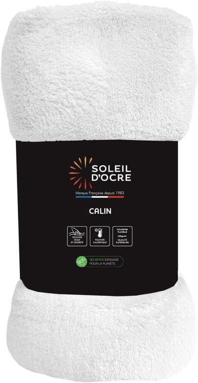 Flanellen deken - Zachte deken - Extra warmte - Dicht geweven - 220x240 cm - Wit