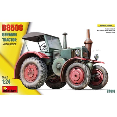 MiniArt Modelbouwpakket Landbouwvoertuigen - 24010 German Tractor D8506 with Roof Plastic - 1:24 - Modelbouw