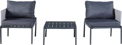Tuinset Accettura 3-delig tuintafel met 2 tuinstoelen grijs casa.pro