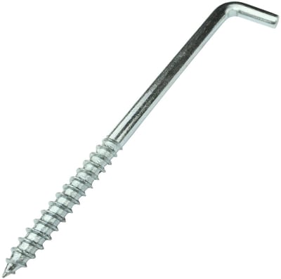 Dailygoods- Schroefhaak Set van 10 - L-vormige Haken - Zelftappende Schroef - Gegalvaniseerd Staal - Diameter 6 mm - Lengte 100 mm - Gewicht 15.4 g - Haak