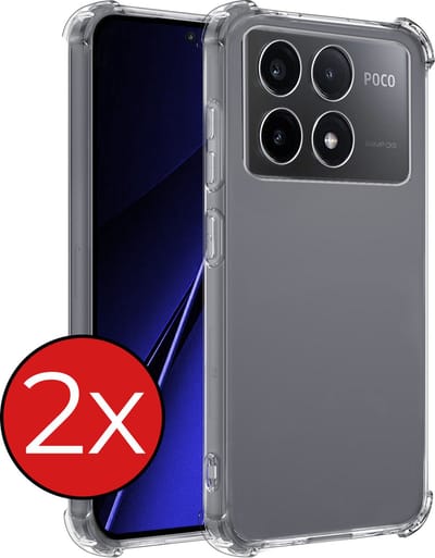 Hoesje - 2 Stuks - Geschikt voor Xiaomi Poco X6 Pro 5G - Sterk & Shockproof - Back Cover - Siliconen Case - Telefoon Hoes Shock Proof - Telefoonhoes - Transparant