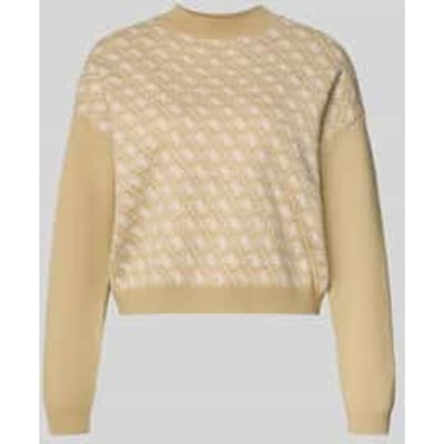 Korte gebreide pullover met ronde hals