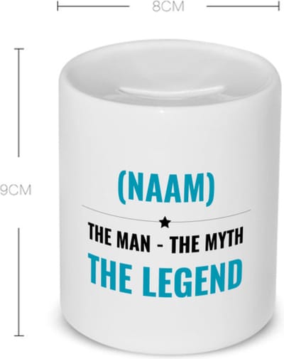 Akyol - the man the myth the legend met je eigen naam Spaarpot - Legendary - iemand die een legend is - de man - myth - mythe - legendarisch - verjaardagscadeau - verjaardag - cadeau - kado - geschenk - gift - 350 ML inhoud