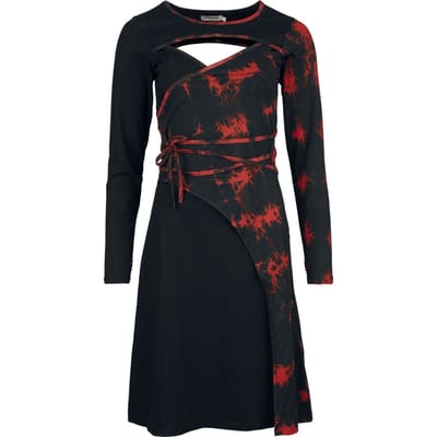 Innocent Midi-jurk - Valentina Dress - XS tot S - voor Vrouwen - zwart-rood