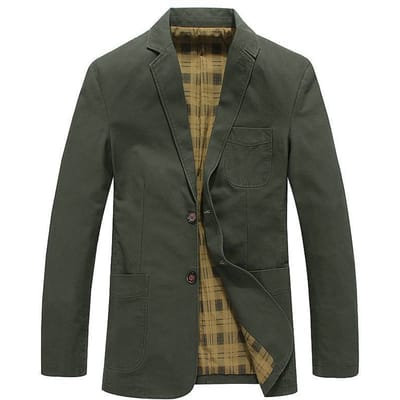Lente en Herfst Heren Pakkraag Jas Katoen Business Casual Jas Heren Dunne Jas Pak 4XL black