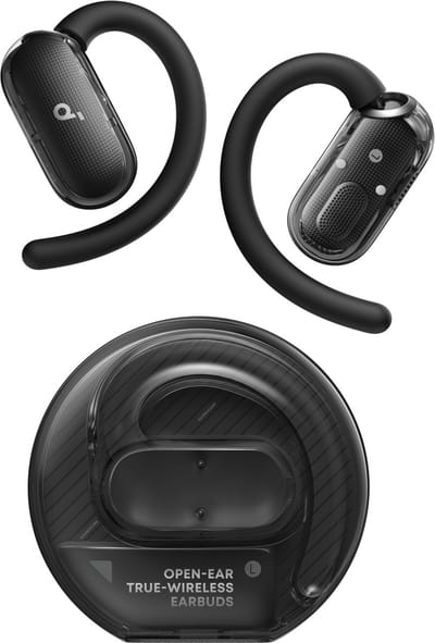 soundcore V40i by Anker - Open-ear hoofdtelefoon - Kristalhelder ontwerp - 4 verstelbare standen voor een goede pasvorm in elk oor - 2x diepere bas - IP55 - 21 uur afspeeltijd - Duidelijke AI-gesprekken - Bluetooth 5.4 - App-bediening