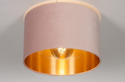 Lumidora Plafondlamp 30915 - Plafonniere - CHARLOTTE - E27 - Zwart - Goud - Roze - Metaal - ⌀ 40 cm