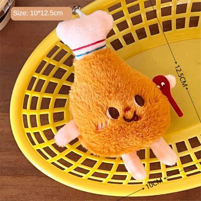 Schattige En Creatieve Frietjes Hamburger Figuur Hangend Rugzak Koppels Pluche Hangende Decoratie Auto Sleutelhanger orange