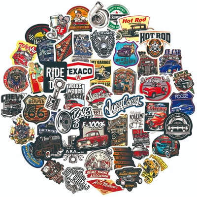 50 stuks Nieuwe Trend Retro Cartoon Anime Auto Graffiti Waterbeker Auto Telefoon Skateboard Doe-het-zelf Waterdicht PVC Koffer Speelgoed Beloning Sticker gray