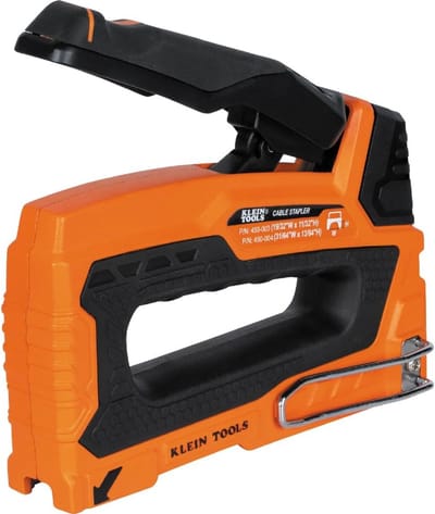 Kabel nietpistool - Nietmachine voor kabels - Data en spraak - Voorwaartse handgreep stabiliteit - 18 cm - Oranje Zwart