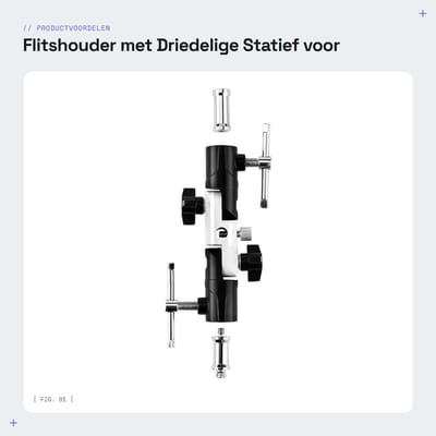 Dailygoods - Flitshouder met Driedelige Statief voor Fotografie