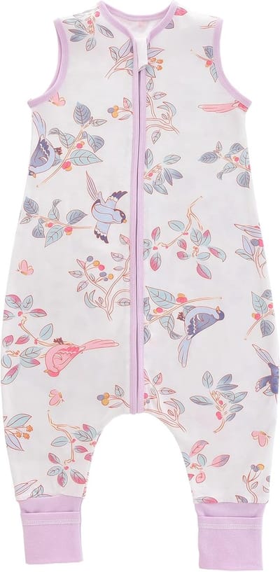 Thijox - Babyzomerslaapzak met voeten, 0,5 TOG, ongewatteerd, 100% katoen, ademend en comfortabel, kleine kinderslaapzak voor jongens en meisjes