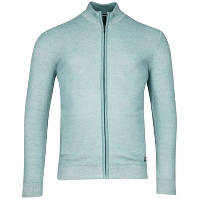 Baileys Vest Cardigan Zip Allover Plated Two-Tone Jacquard Sky Blue Melange / male