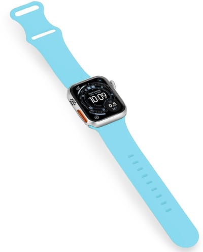 Bandje Geschikt voor Apple Watch Ultra 1, 2, 3 (49 mm) Siliconen Verstelbaar Polsband - Horloge Bandje - Lichtblauw