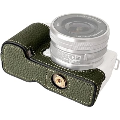 Draagbare Camera Beschermhoes Retro Stijl Camera Etui Houder Draagtas Opening Onderkant Ontwerp groen