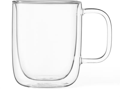 Viva Scandinavia Classic Koffie-/Theeglas - Dubbelwandig - Incl. Handvat - 350 ml - Transparant
