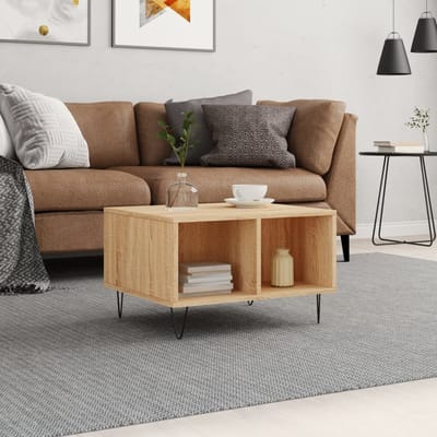 vidaXL - Salontafel - 60x50x36,5 - cm - bewerkt - hout - sonoma - eikenkleurig