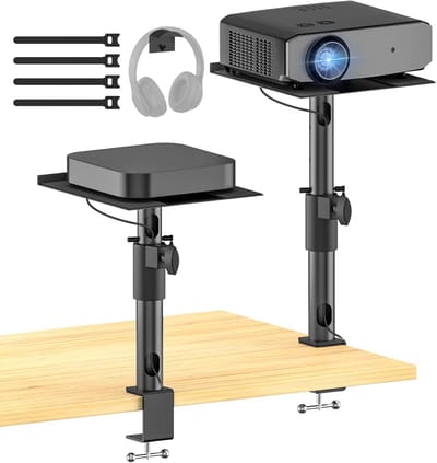 Projector Tafelstandaard - Beamer Houder - Filmervaring Optimaliseren - Kantelbaar Draaibaar - 23x22 cm - Geborsteld