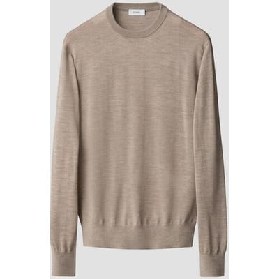 Eton Trui Luxury Extrafine Merino Crew Neck Beige / male