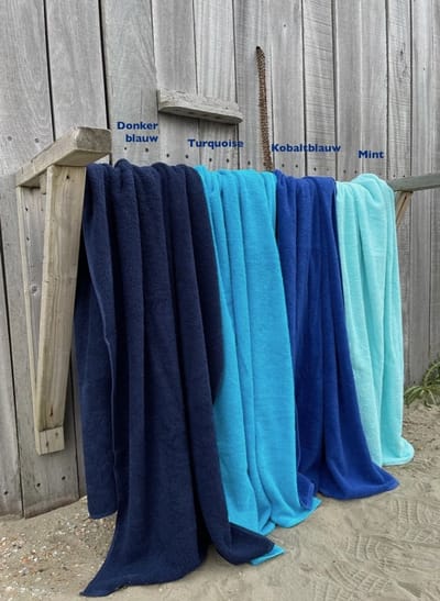 Badstof strandlaken donkerblauw 100x200 cm.- 100% Katoen - 500 gr/m2
