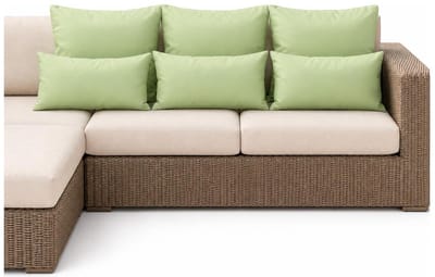 Anna Collection Bank/tuin kussens set - binnen/buiten - 6x stuks -mintgroen - In 2 formaten laag/hoog