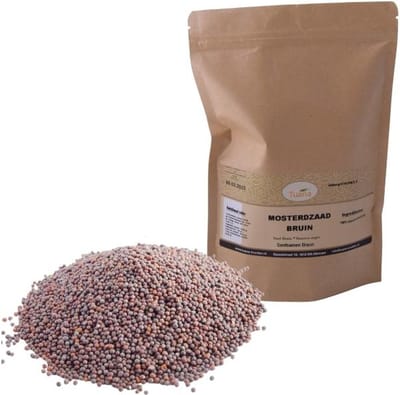 Tuana Kruiden - Mosterdzaad Bruin Heel - Zak 1000 Gram - Tuanashop - KZ0182
