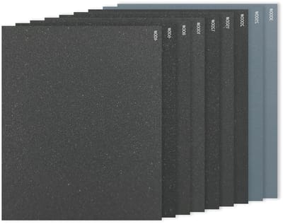 Set van 27 Schuurpapier voor Nat en Droog 23 x 28 cm met Korrelgroottes 400 tot 3000 voor Hout, Metaal en Verven