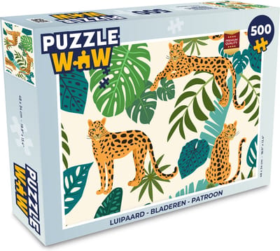 Puzzel Jungle - Luipaard - Planten - Patroon - Meiden - Jongens - Legpuzzel - Puzzel 500 stukjes