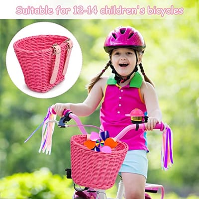 Fietsmand voor kinderen met accessoires, fietsbel en decoratie voor vrolijke ritten