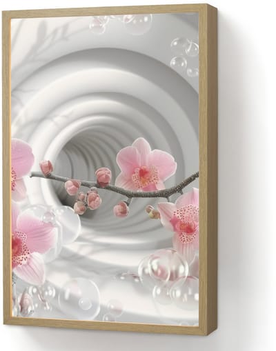 Wandlamp 40x60 cm - Oplaadbaar - Bloemen - Tunnel - Abstact - 3D effect - Wandlampen binnen woonkamer - Slaapkamer lamp - Decoratieve nachtlamp - Vloerlamp draadloos