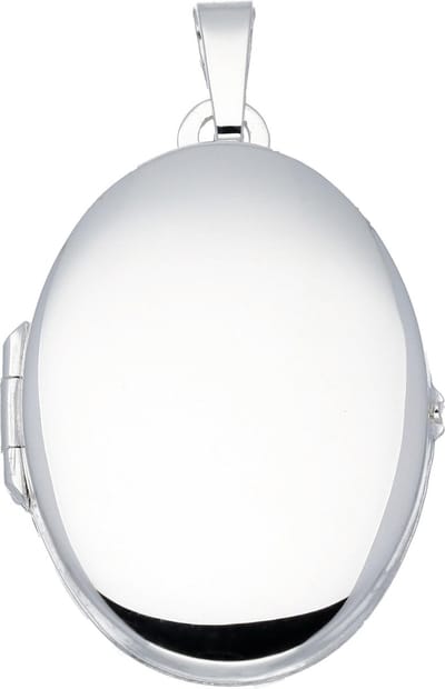 Glow medaillon - zilver - 31 x 21 mm - ovaal - glad