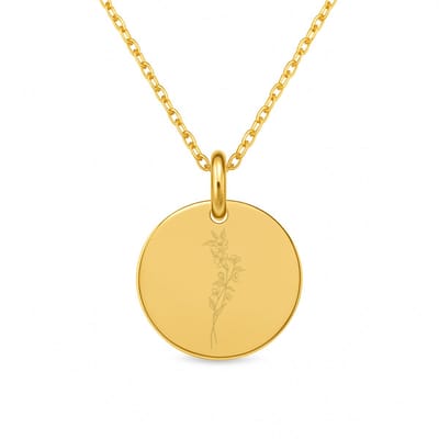 Lovelockers® | Geboorte Bloem ketting | Maart | Stainless Steel | Goudkleurig | Geboorte Maand | Kraamcadeau | Geboorte cadeau | Cadeautje voor haar | Bloemen ketting