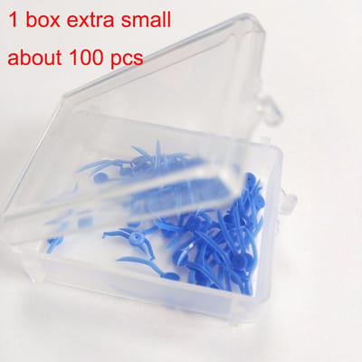 100 Pièces Coins Dentaires Jetables Avec Trou Toutes Les 4 Tailles Outils de Dentiste Coin pour Dents 4 Couleurs Instrument d'Odontologie