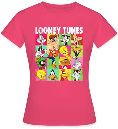 Looney Tunes Karakters Collage T-Shirt Dames