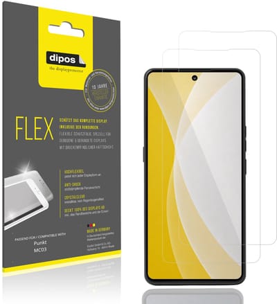 dipos – 2x Beschermfolie geschikt voor Punkt MC03 | 3D Full Cover Screenprotector | 100% Passend