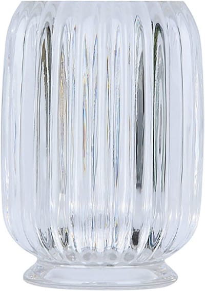 Make-up Borstelhouder Organizer van Kristal, Elegante Glazen Opbergruimte voor Cosmetica en Vintage Make-up Cup met Gestreept Ontwerp