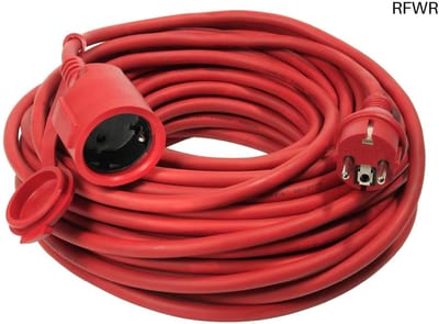 RFWR® Rubberen Verlengkabel met Beschermende Contactspoel Plug - 20 Meter, IP44, 230V/16A