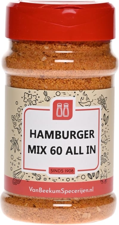 Van Beekum Specerijen - Hamburger Mix 60 All In - Strooibus 160 Gram