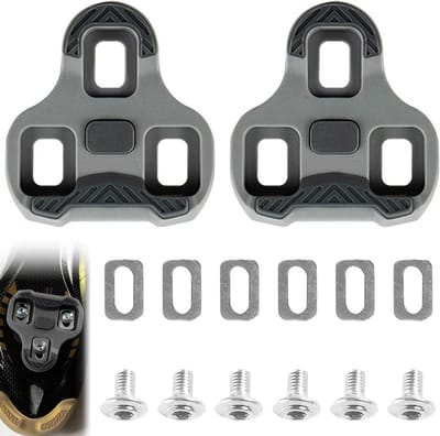 Fiets Cleats en Pedalen voor 3-Hole Grip Blade 2 Max, Compatibel met Look KEO, Duurzaam TPU, Geschikt voor Classic 3 en Power Tap Systemen, Grijs, 4.5°