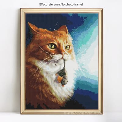 5D Doe-het-zelf Diamantschilderij Dier Kat Strass Afbeelding Diamantschilderij Volledig Rond Kruissteek 20X30CM black