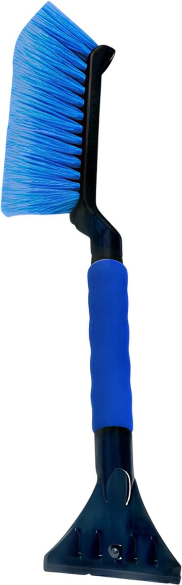 2-in-1 borstel met ijskrabber – ergonomische schuimgreep voor comfortabel gebruik – Blauw – ideaal voor het verwijderen van sneeuw en ijs van autoruiten – geschikt voor auto’s en SUV’s