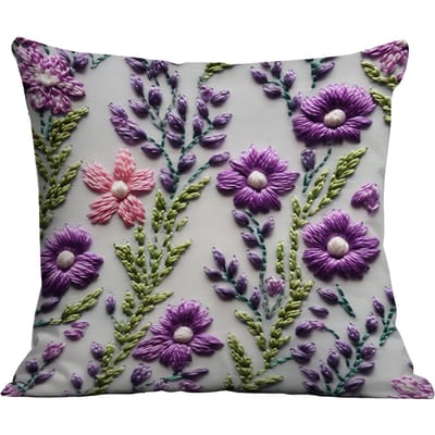 Nieuw Imitatie Geborduurde Bloemen Kussensloop Kort Fluweel Dubbelzijdig Bedrukt Huis Sofa Kussen Kussensloop 45 * 45Cm