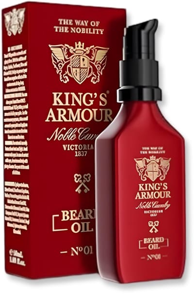 King's Armour Beard Oil 50ml - Softens, Strengthens, Grows & Conditions Beard - Unique Oils of Jojoba, Argan and Sweet Almond - Refreshes All Day Long with Its Magic Fragrance